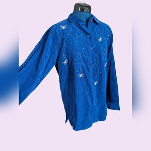 Spooky Spider Web Button Up Corduroy Shirt Halloween
